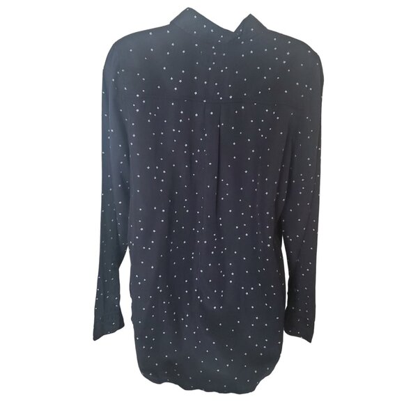 Marine Layer Sahara LS Relaxed womens Shirt Starry print sz medium black button - Picture 13 of 16